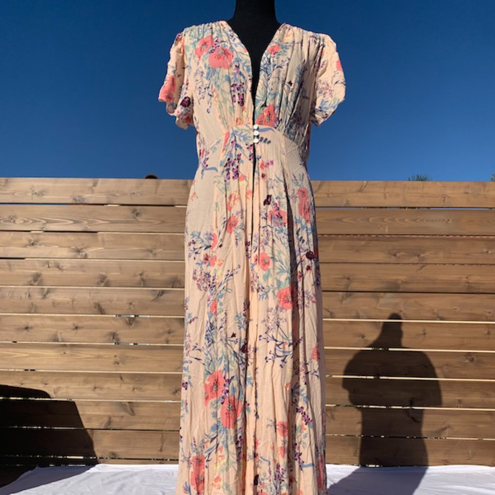 FREE PEOPLE Floral Maxi Dress Sz LG NWT
